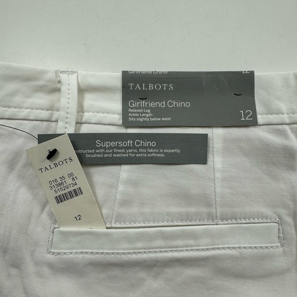 NWT Talbots Girlfriend Relaxed Chinos Size 12 Supersoft Ankle Length - Picture 4 of 9
